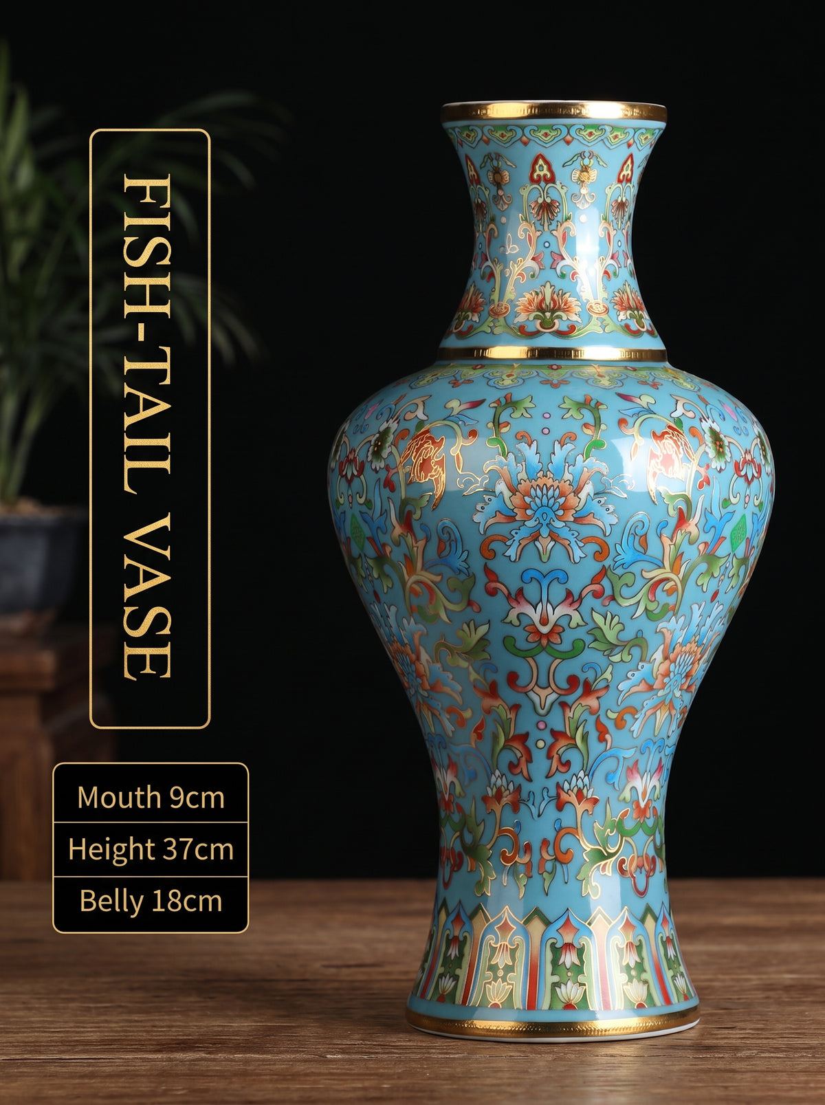 Enamel-colored Plum Jar, Chinese Porcelain, Retro Chinese-style Vase, Royal Style, Living Room Vase, Asian Home Decoration Item