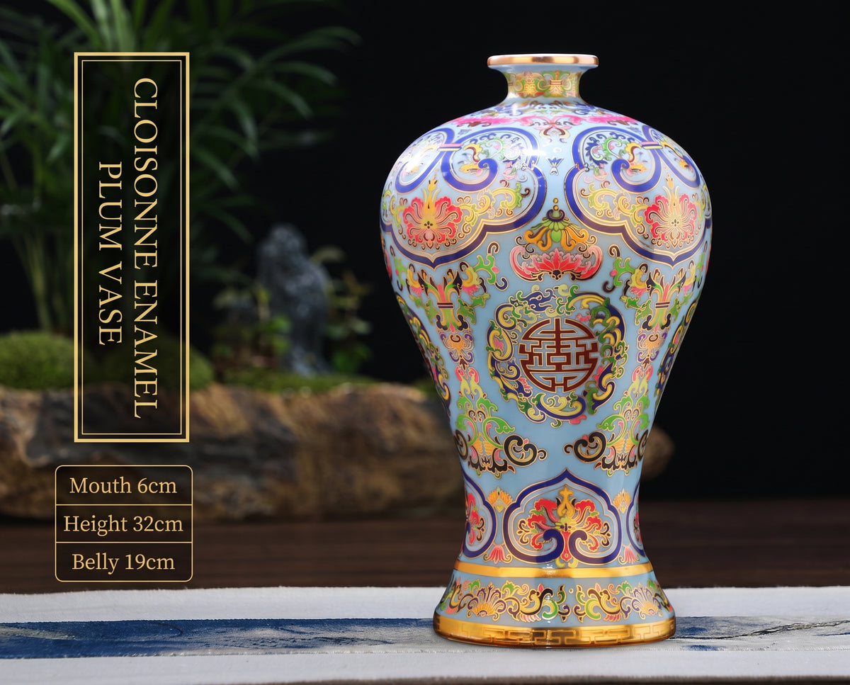 Enamel-colored Plum Jar, Chinese Porcelain, Retro Chinese-style Vase, Royal Style, Living Room Vase, Asian Home Decoration Item