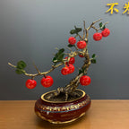 Apple tree, Peace fruit, flower pot, Christmas gift, table vase, copperware entrance hall and living room decoration, office ornaments