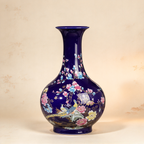 Gemstone blue vase  Chinese porcelain vase  Retro style vase  Oriental style decoration  Tableware ceramic vase