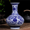 Blue and white porcelain, living room, display cabinet, entrance hall, flower vase and flower arrangement decorations, Asian decorations