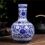Blue and white porcelain, living room, display cabinet, entrance hall, flower vase and flower arrangement decorations, Asian decorations