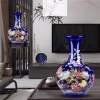 Gemstone blue vase  Chinese porcelain vase  Retro style vase  Oriental style decoration  Tableware ceramic vase