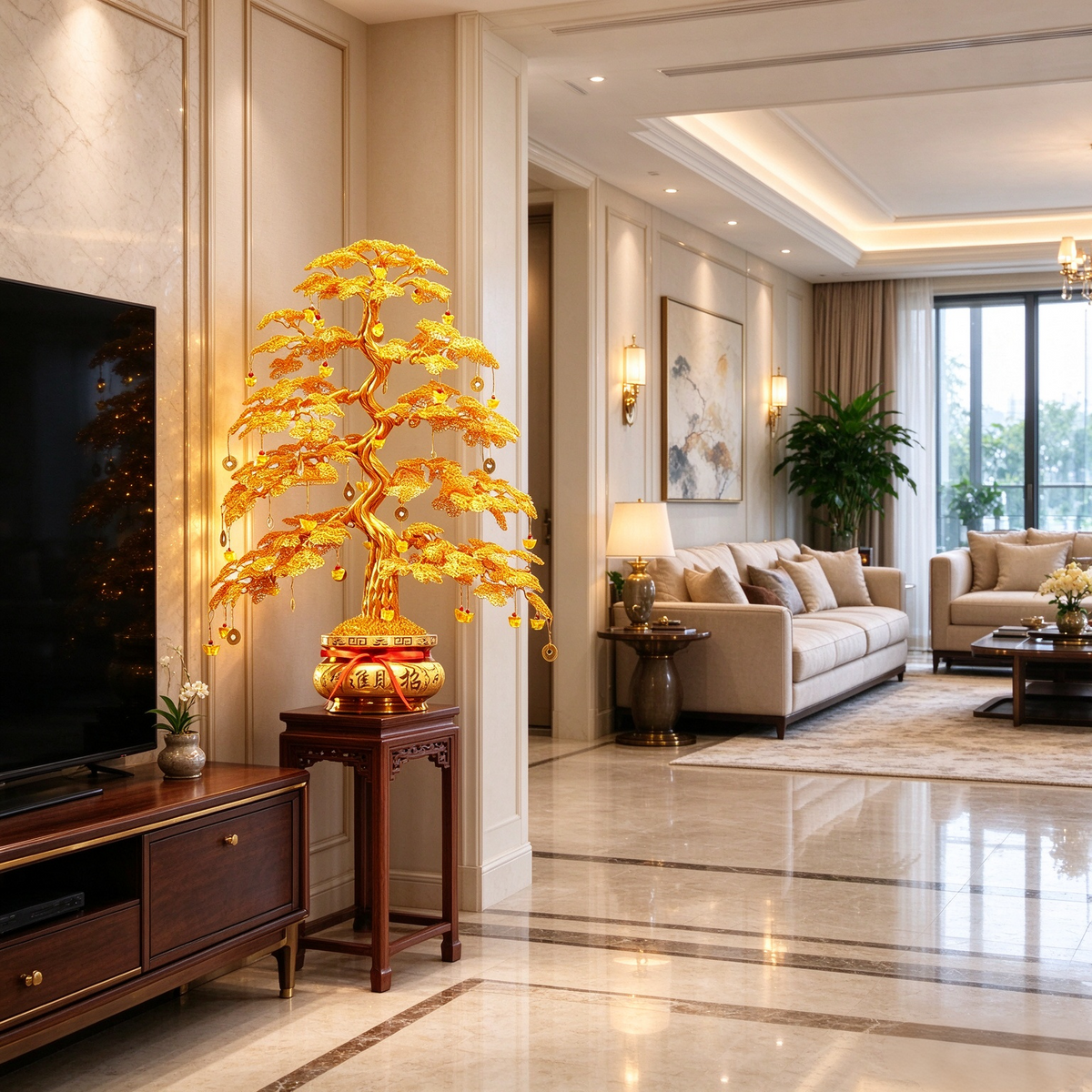Money tree / Feng Shui tree / Christmas gift / Entrance hall, hallway, study decoration / Lucky and prosperous tree